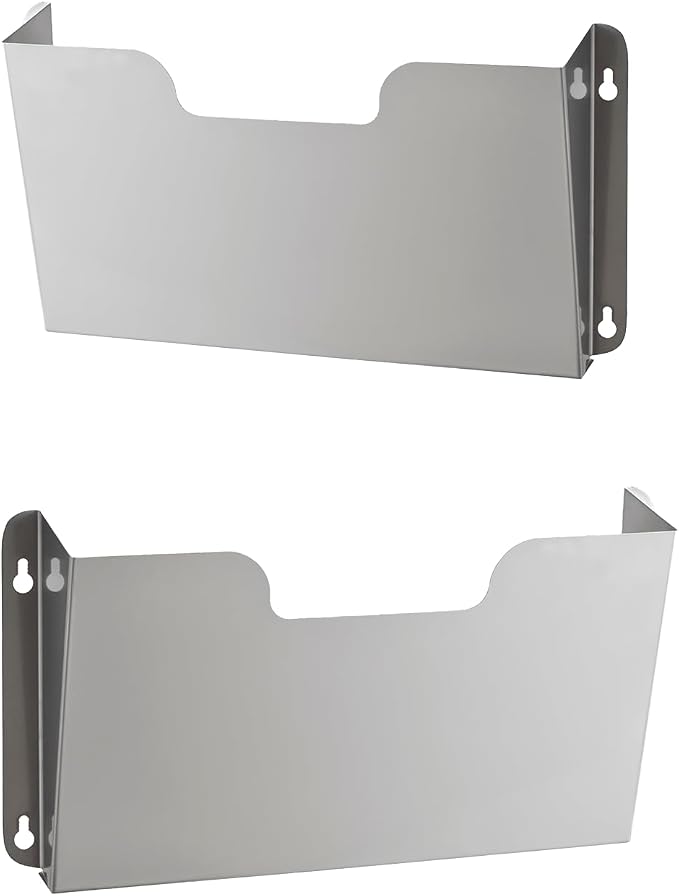 DR POCKET RACK Wall Mount Pocket Wall File Organizer, Single Pocket Letter Size, Stainless Steel, 14 x 2.5 x 7.5 inches by Unknown