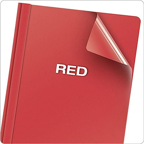 Oxford Clear Front Report Covers, Red, Letter Size, 25 per Box (55811EE) (Pack of 5) - Image 6