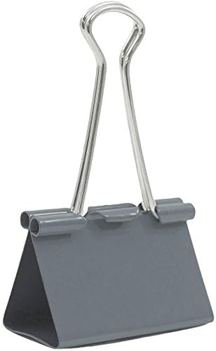 JAM PAPER Colorful Binder Clips - Large - 1 1/2 Inch (41 mm) - Grey Binderclips - 12/Pack - Image 4