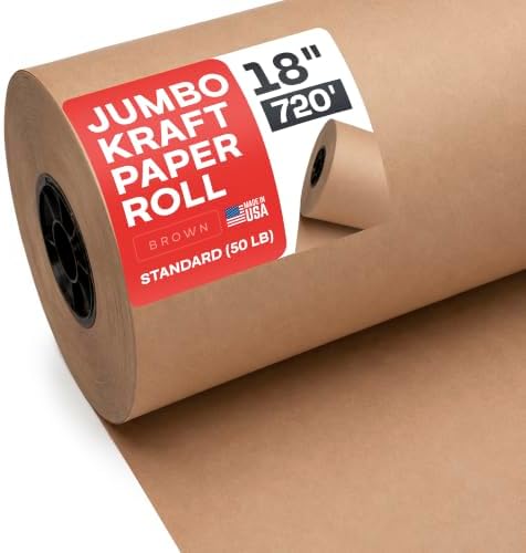 Brown Kraft Paper Roll, 18" x 8640" (720 feet) - USA-Made, IDL Packaging by IDLPackaging