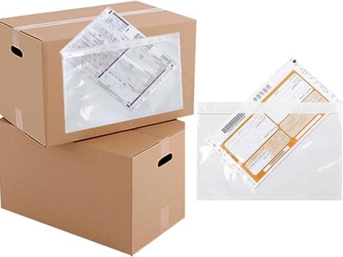 500 Pack 7.5x5.5" Packing List Mailing Envelopes Shipping Envelopes Packing List Clear Adhesive Shipping Label Sleeves Shipping Supplies for Small Businesses, Shipping Label Envelopes by MBLABEL