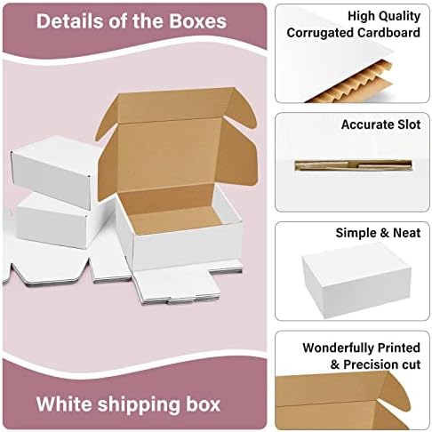 BoShahai 30 Pack 9x6x4 Inches White Corrugated Cardboard Shipping Boxes - Image 3