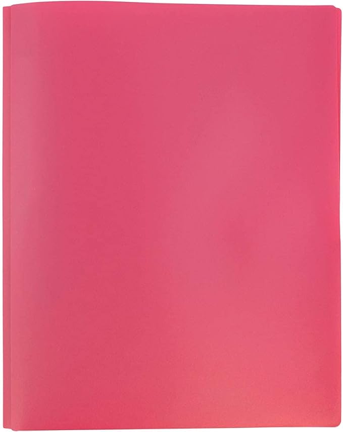 JAM PAPER Plastic Color POP Folders - 2 Pocket Durable Folders with Metal Prongs Fastener Clasps - Fuchsia Hot Pink - 6/Pack - Image 5