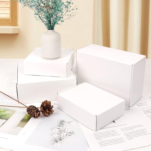 White Shipping Boxes Small 6x4x2 Inches, 45 Pack Corrugated Cardboard Mailer Boxes for Packaging Small Business Mailing Gift - Image 6