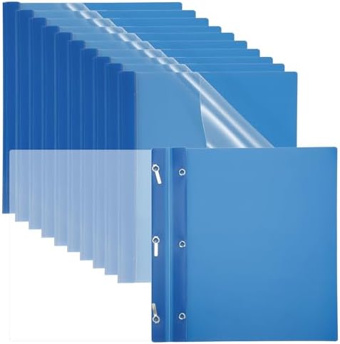 PATIKIL Plastic Report Covers with Prong, 30 Pcs 80 Sheet Clear Front Presentation Binders with 3 Metal Prong Fasteners Report Folder for Resume Documents Files Letter, Blue by PATIKIL