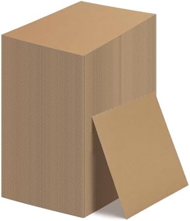Calenzana 8x10 Browm Corrugated Cardboard Sheets, Flat Card Boards Inserts for Crafts, Packing, Shipping, Moving, Mailing, 200 Pack by Calenzana