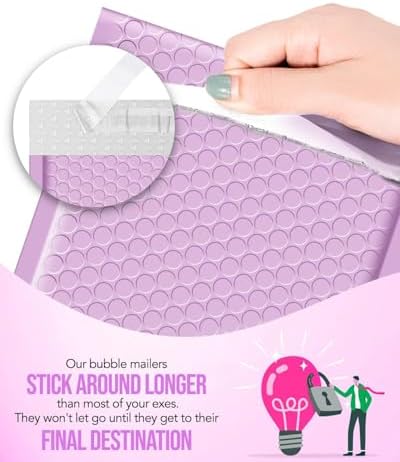 GSSUSA Lavender Bubble Mailers 6x10 100 Pack, Self Seal Padded Envelopes - Image 5
