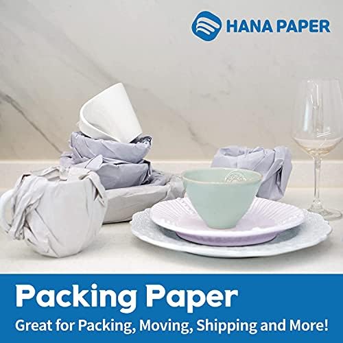 HANA PAPER 30.5" x 17" Large size (500 sheets, 17.6lb) Packing Paper Sheets for Moving, A grade of Newsprint paper for wrapping, storage, shipping. Box packaged. Ideal for wrap dish, glassware. - Image 2