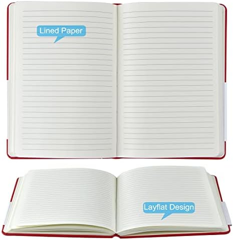 6 Pack A5 Journal Notebooks College Ruled Notebook Classic Leather Hardcover Lined Journals for Writing Office School Home Business, 8.3 x 5.5 inch, 100GSM Thick Paper, 160 Pages (Multicolor, 6 Pack) - Image 3