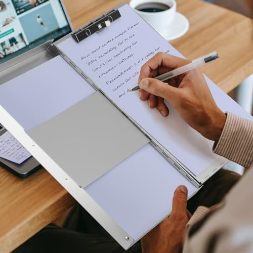 ZCZN Aluminum Clipboard with Storage and Clip Recycled, 2 Pack Clipboard Folders, Sturdy Letter Size Recycle Metal Form Holder for Business Office Medical Professionals, Letter Size (Silver) - Image 6