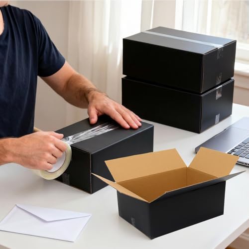 9x6x4 Black Shipping Boxes, 30 Pack Medium Mailer & Packaging Boxes for Small Business, Heavy Duty Corrugated Cardboard, Perfect for Mailing & Shipping - Image 6