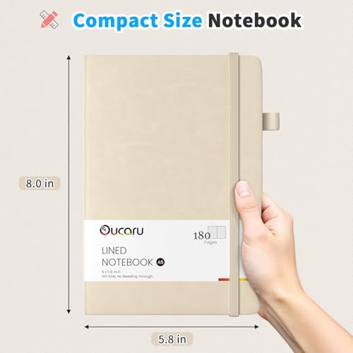 Oucaru 4 Pack A5 Lined Journal Notebook, 180 Pages 100 GSM Paper for Travel - Image 2