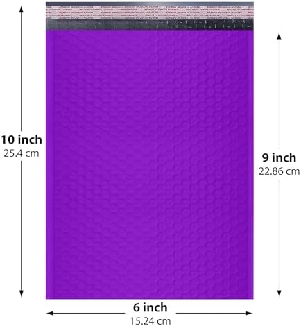 Purple Bubble Mailers 6x10, Poly Padded Envelopes #0, 500 Pack Bulk - Image 2