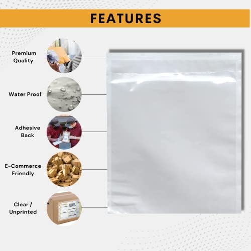 2000 Pack 6"x9" Shipping Label Sleeves – Clear Self-Adhesive Packing Slip Pouches, Waterproof Packing List Envelopes – Ideal for Shipping Documents, Mailing Labels, Invoices & Packing Slips - Image 5