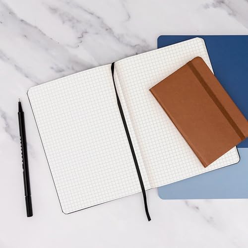PAPERAGE Graph Paper Journal Notebook, (Cognac), 160 Pages, Medium 5.6 in x 8 in - 100 GSM Thick Paper – Hardcover Grid Notebook for Work or School - Image 6