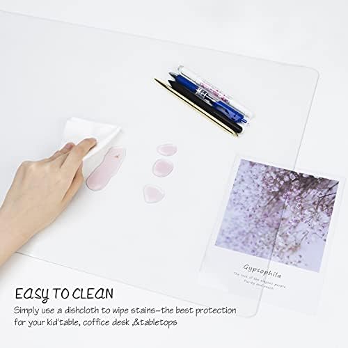 Oterri Clear Writing Desk Pad, 24’’x17” Heat Resistant Waterproof PVC Round Edge Durable Desk Protect Mat, Anti-Static Writing Mat Table Protector - Image 4