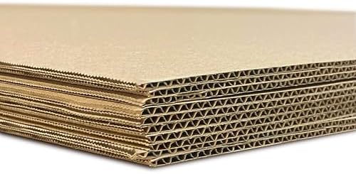 Flipside Products 32" x 40" Kraft Two Sided (C-Flute) Corrugated Project Sheets, Cardboard Sheets, Flat Packing Inserts, Crafts, Pads Packing, Brown, Pack of 10 by FlipsideProducts