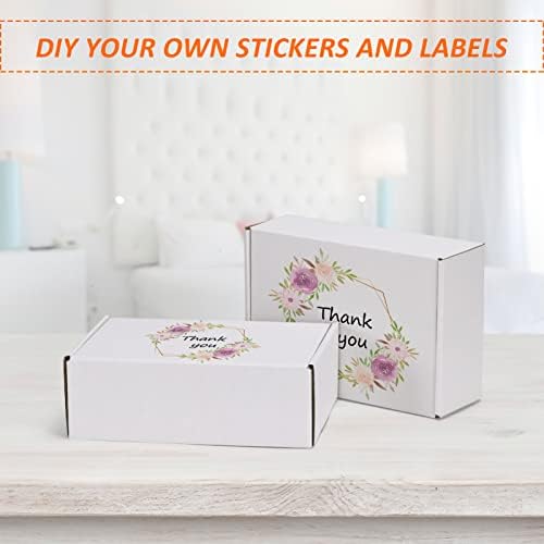 HORLIMER 9x6x3 inches Shipping Boxes Set of 25, White Corrugated Cardboard Box Literature Mailer, 25 Stickers Included - Image 4
