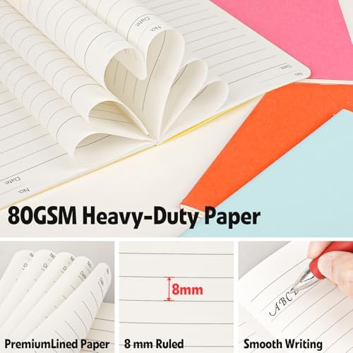 YesBes 60 Pack Small Mini Notebook Bulk, 3.5x5.5 Lined Pocket Notebook with Colored Cover, 10 Colors 24 Sheets (48 Pages) Small Journals for Traveler, Students, School Supplies - Image 5