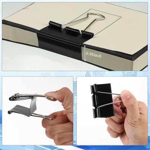 Jetec 200 Pcs Extra Large Binder Clips 2 Inch Binder Clips Bulk, Black - Image 3