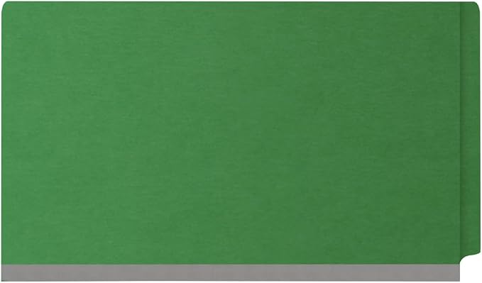 Ecom Folders End Tab Pressboard Classification Folders | Legal Size 25 Pt Type III Stock with 3 Dividers & 3" Tyvek Expansion | 2 Fasteners Pos 1 & 3 for Medical & Office Docs | Moss Green, Box of 10 - Image 3