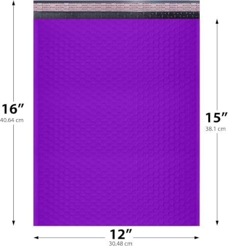 Purple Bubble Mailers 12x15, Self Seal Poly Padded Envelopes, 150 Pack - Image 2