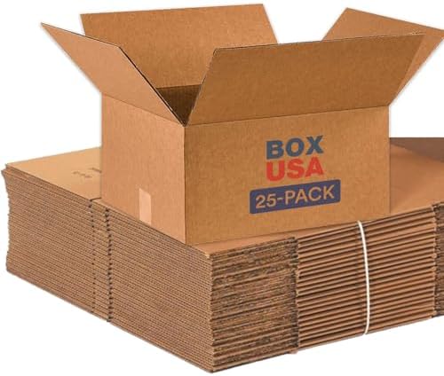 BOX USA Shipping Boxes 16"L x 14"W x 8"H, 25-Pack Medium Corrugated Cardboard Boxes for Shipping, Mailing, Packing, Packaging and Storage by BOXUSA
