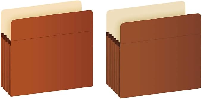 Pendaflex Expanding File Pockets, Letter Size, Redrope and Redrope, Reinforced with DuPontTM Tyvek® Material (1524E-OX + 1534G-OX) by Unknown