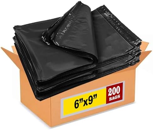 iMBAPrice Black Poly Mailers 6x9 Inch 200 Pack (#1) by iMBAPrice