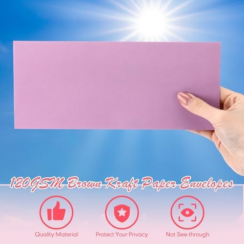 Jutom #10 Letter Size Kraft Envelopes, Pink Purple, 500 Pcs - Image 4