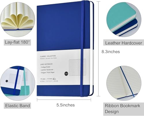 Coopay 48 Pack A5 Journal Notebooks Bulk, 160 Pages, 100GSM Thick Paper, 8.3 x 5.5 inch Hardcover Lined Leather Journals for Writing Office School Business,Bulk Notebook for Work Men Women (6 Colors) - Image 2