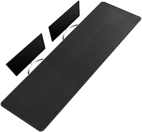 CENNBIE Leather Desk Mat, 71" x 19.6" Large Mouse pad for Desk (Black) by CENNBIE