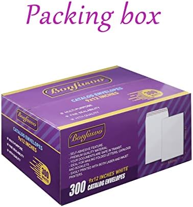Bonfasvo 300 Pack 9x12 White Catalog Envelopes Peel & Seal Security Mailing Envelopes 120GSM Kraft Paper self Seal Envelopes for Invitations Papers Photos Documents Pictures Papers Files - Image 5