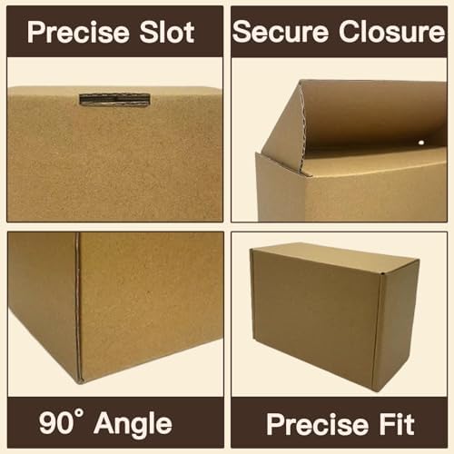 50 Pack 6x4x3 Inches Brown Corrugated Mailer Boxes -Corrugated Cardboard Mailing Boxes for Small Business Packaging and Gift Presentation - Image 3