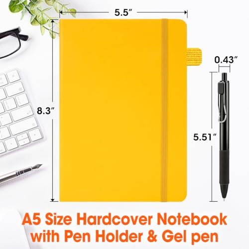 BGUP 20 Pack Lined Journal Notebook with Pen, A5 Hardcover Leather Journal 5.5"*8.3", 5 Colors 136 Pages College Ruled Notebooks and Pen Set for Office School Business Supplies - Image 2