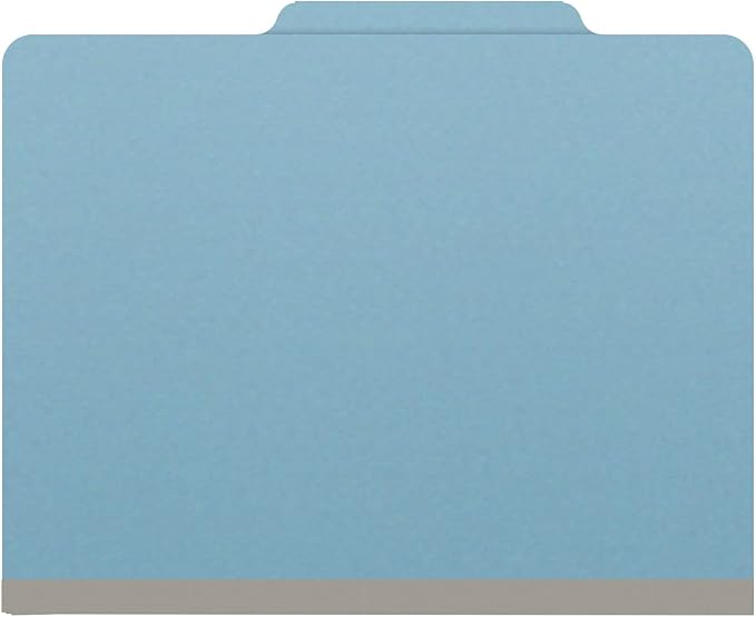 25 Pt. Pressboard Classification Folders, 2/5 Cut ROC Top Tab, Letter Size, No Dividers, Light Blue (Box of 25) - Image 3