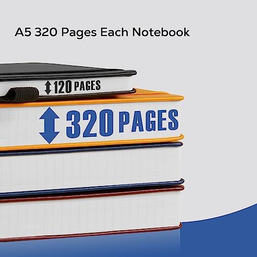 FOCUS DAY Thick Notebook Journal, Leather A5 Notebooks College Ruled 320 Pages Lined Paper Notebooks, Hardcover Journal Notebook for Writing Women and Men, 5.7'' X 8.4'', Dark Blue - Image 3