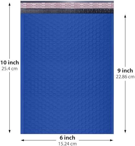 Royal Blue Bubble Mailers 6x10, Poly Padded Envelopes #0, 500 Pack - Image 2