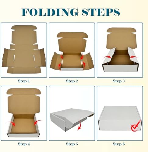 Small Shipping Boxes 7x6x2, Set of 50, White Corrugated Cardboard Box Mailer (YD762-50W) - Image 4