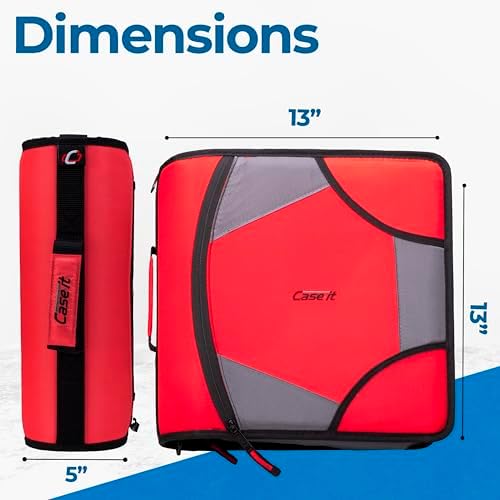 Case-it Zipper Binder | 4-Inch D-Rings | 800-Sheet | D-186 Fire Engine Red - Image 5