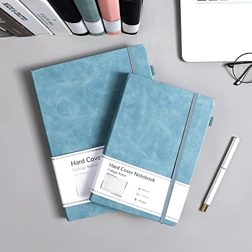 CAGIE Lined Journal Notebook, 320 Pages College Ruled Notebook, 100 Gsm Paper Thick Journal, B5 Hardcover Leather Journals for Writing Women Men, 7.6x10 In, Blue - Image 3