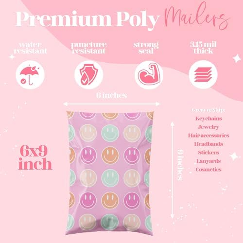 Pretty Package Store Poly Mailers 14.5x19, Smiley Face, 100 Pack - Image 4