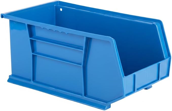 15" x 8" x 7" (6 Pack) Plastic Stackable Storage Bin, Hudson Blue - Image 4