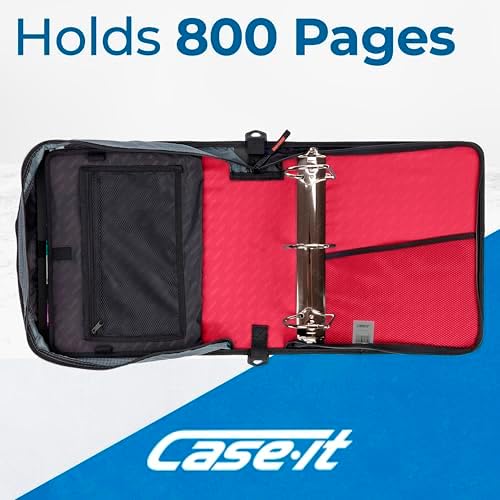 Case-it Zipper Binder | 4-Inch D-Rings | 800-Sheet | D-186 Fire Engine Red - Image 3