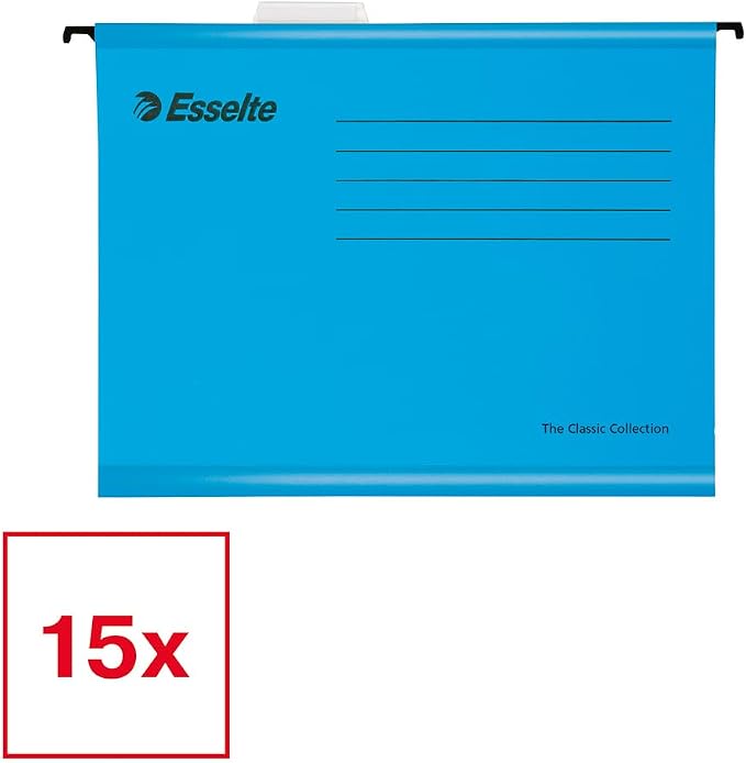 Esselte A4 Reinforced Filing Cabinet Suspension Files Pack of 15, Blue - Image 2