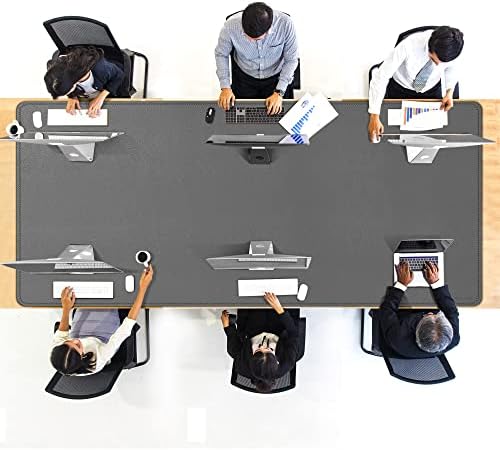 CENNBIE MAX200 78.7" x 39.4" Leather Desk Mat, Extra Large Desk Pad Blotter Protector, Extended Table Pad, Waterproof PU Leather Desk Mat on top of desks Large for Office and Home (Grey) - Image 5