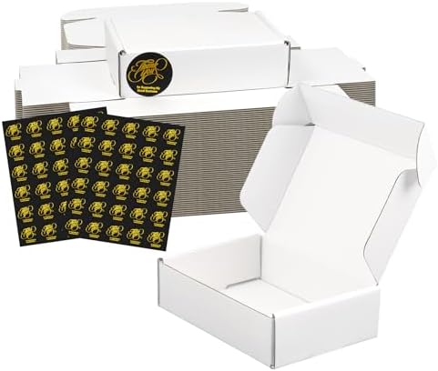 White Shipping Boxes 6x4x1.6 in - Set of 50: Small Corrugated Cardboard Boxes - Shipping Boxes for Small Business by TryDrem
