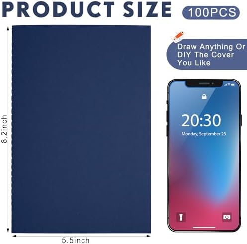 Mimorou 100 Pcs A5 Journals Notebooks Bulk,Navy,Dot - Image 2