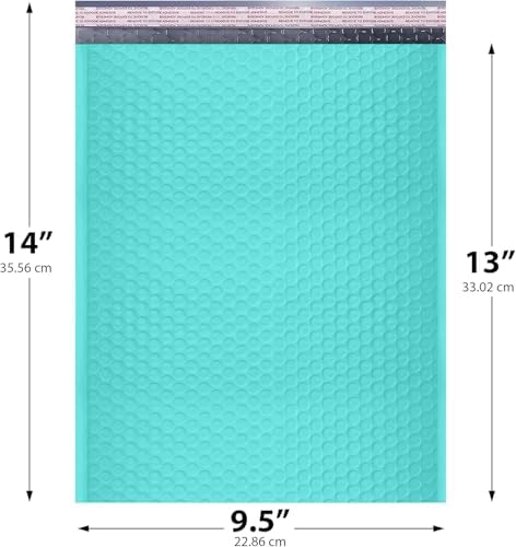 Teal Bubble Mailers 10x13, Self Seal Poly Padded Envelopes, 100 Pack Bulk - Image 2