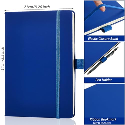 Laumoi 28 Pack A5 PU Leather Lined Notebook Journal, Navy Blue,Simple - Image 2
